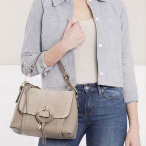 See By Chloe Joan Brown Pebbled Leather Suede Bag